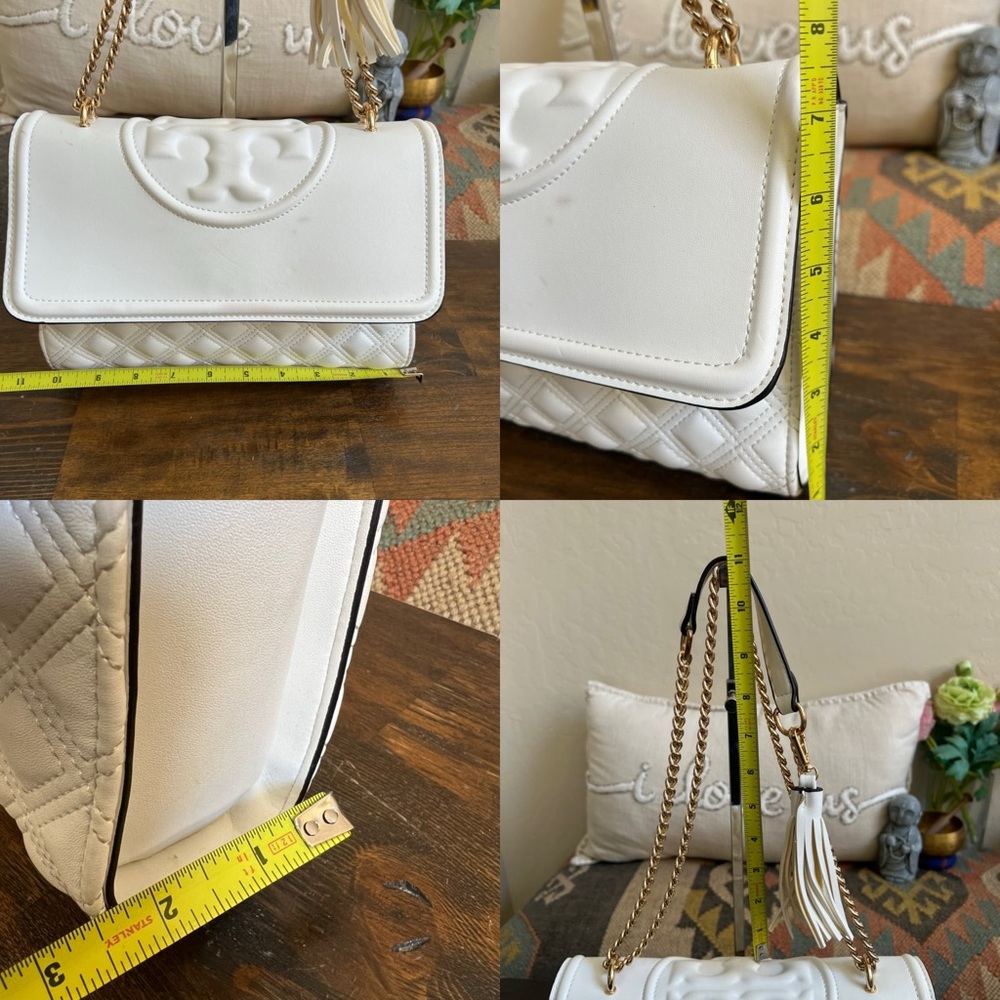 ❗️SOLD ❗️Tory Burch Fleming White Leather Flap Chain Convertible ShoulderBag - Picture 9 of 17